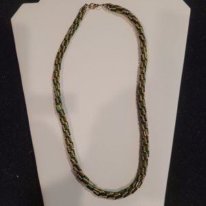 Handmade seed beaded necklace  19 inch